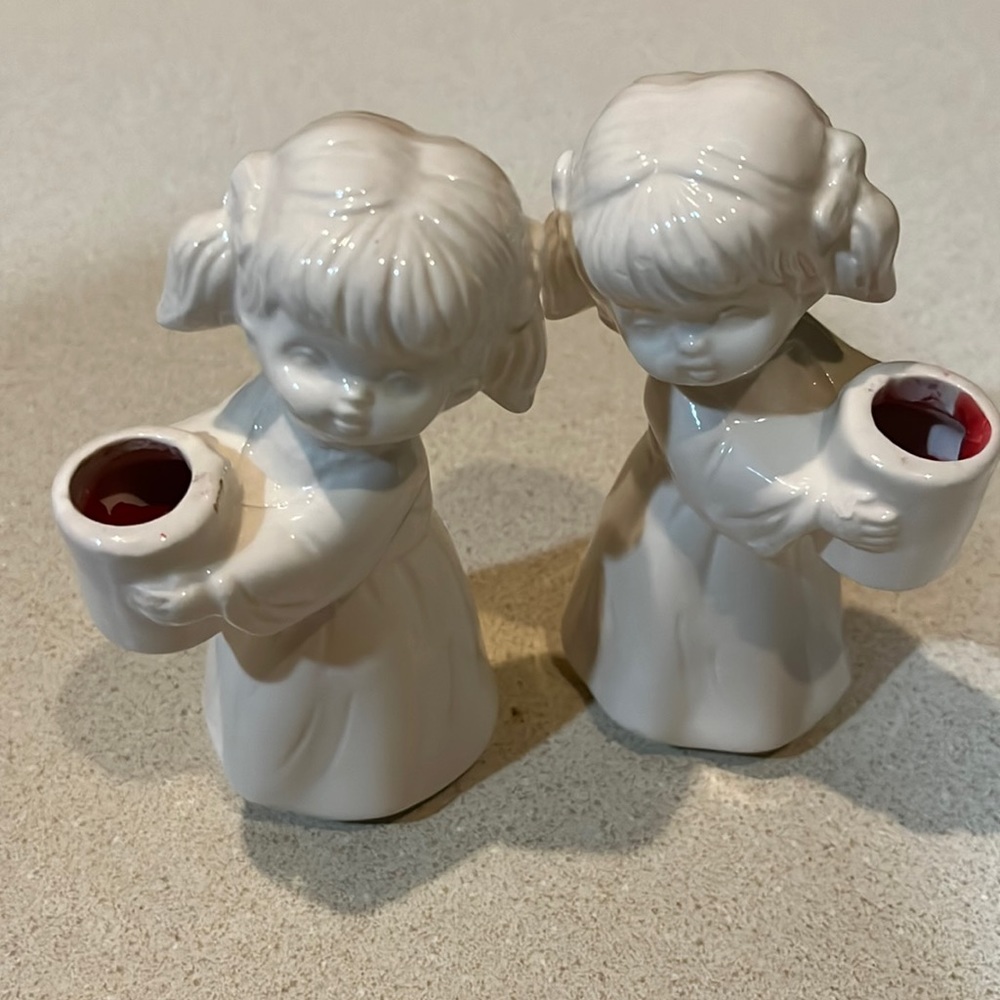 GHC porcelain choir girl candleholders